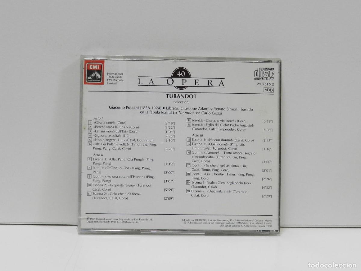 CDs de m&uacute;sica: DISCO CD. Puccini &ndash; Turandot. COMPACT DISC. - Foto 2