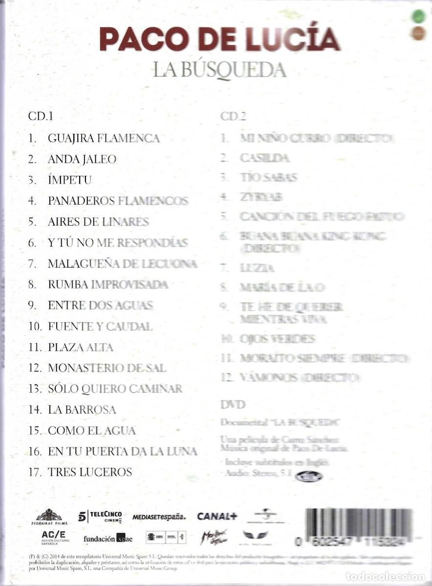 CDs de m&uacute;sica: PACO DE LUC&Iacute;A LA B&Uacute;SQUEDA (2 CD + 1 DVD) - Foto 2