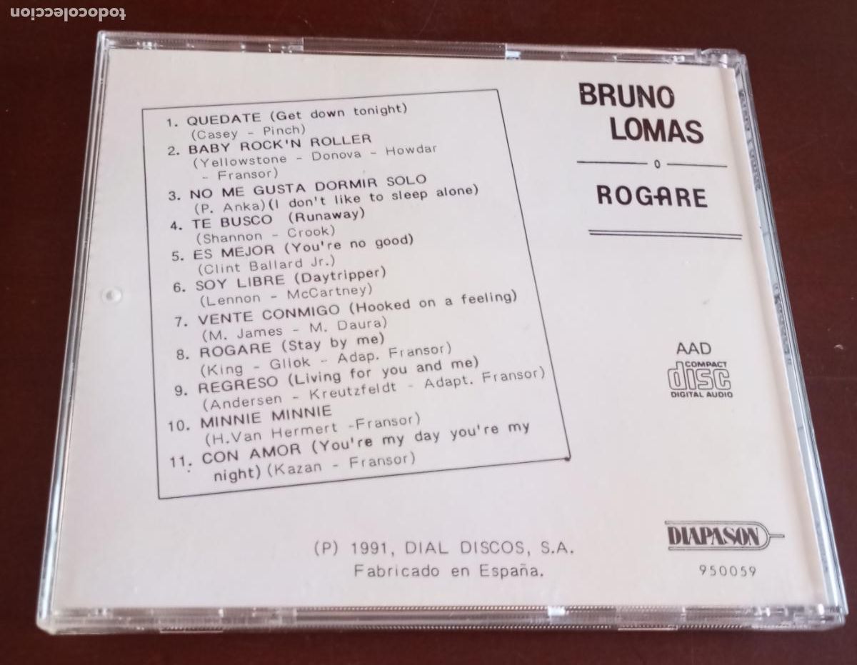 CDs de m&uacute;sica: BRUNO LOMAS - ROGARE - CD - 1991 - Foto 2