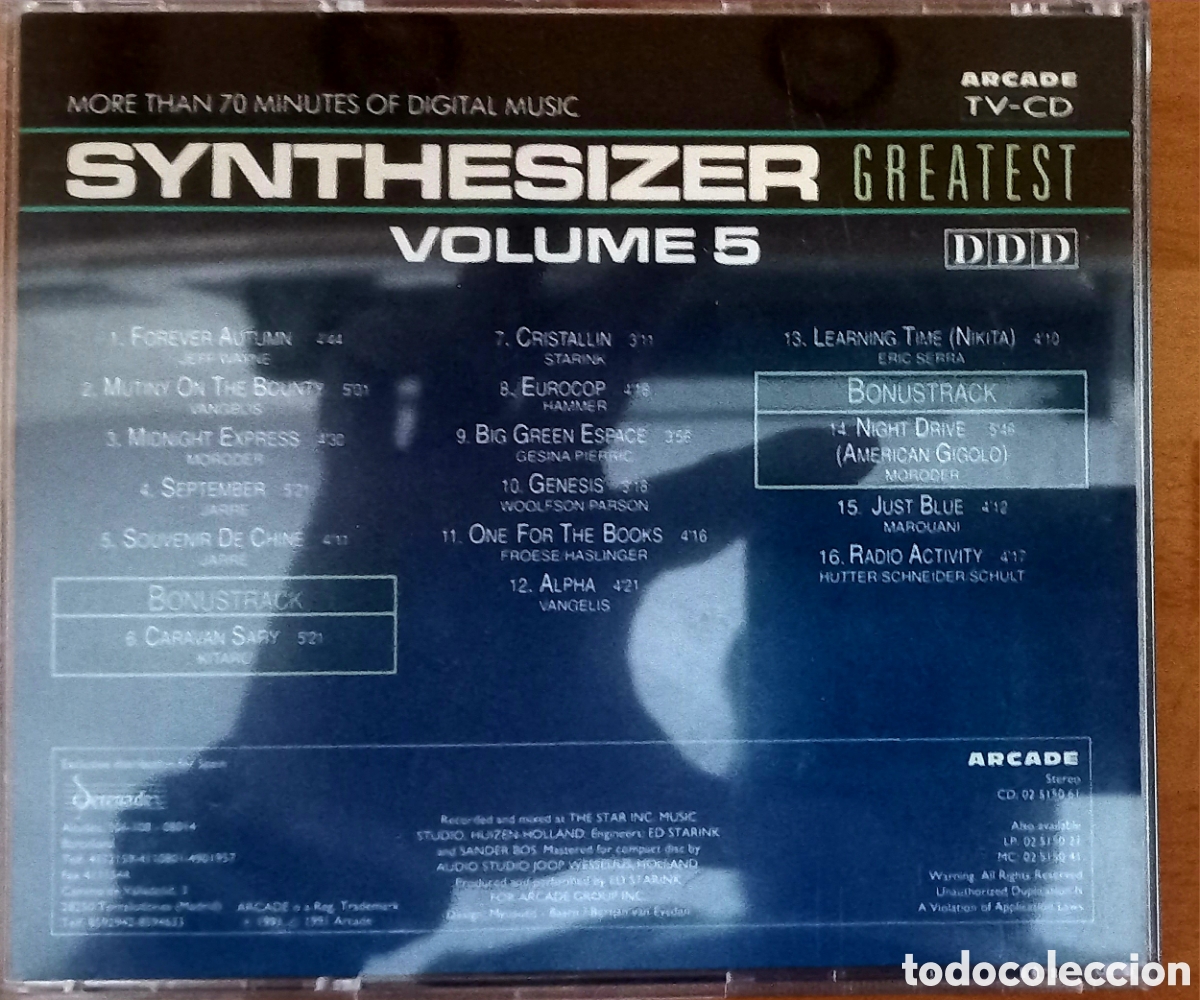 CDs de m&uacute;sica: SYNTHESIZER VOLUMEN 5 - Foto 3