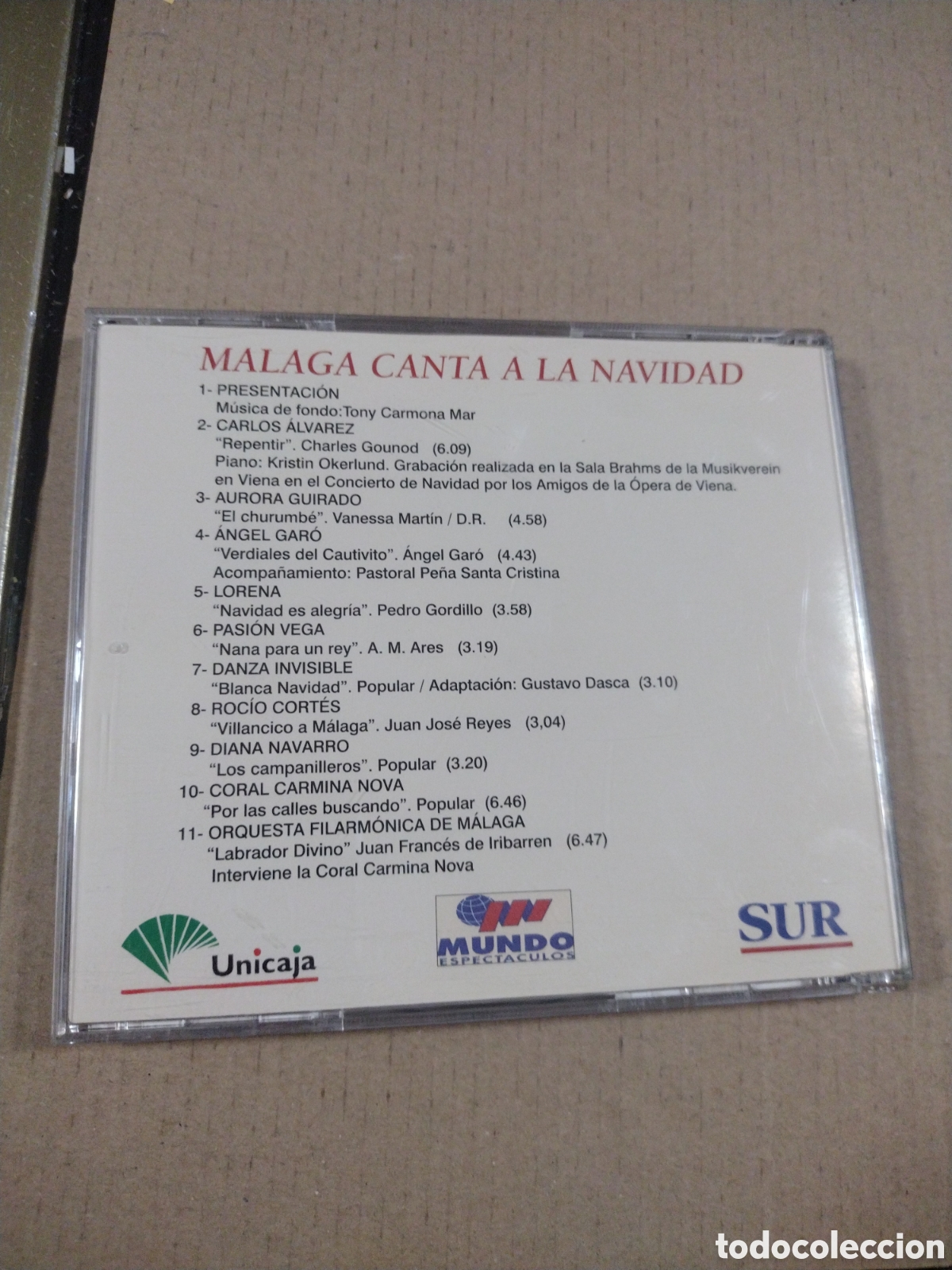 CDs de m&uacute;sica: MALAGA CANTA A LA NAVIDAD. CD - Foto 2