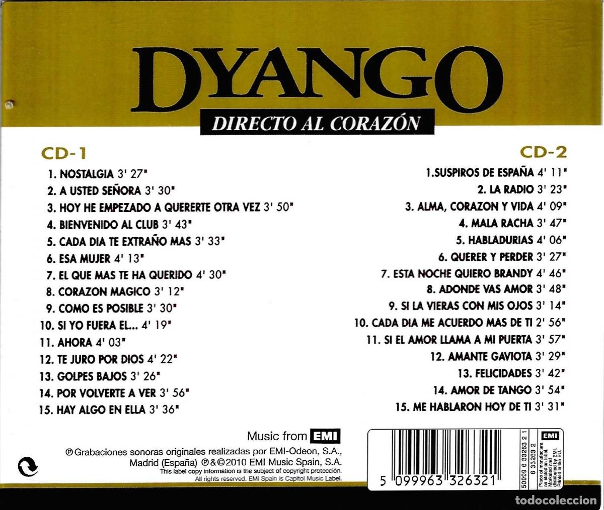 CDs de m&uacute;sica: DYANGO &uml;DIRECTO AL CORAZ&Oacute;N&uml; (2 CD) - Foto 2