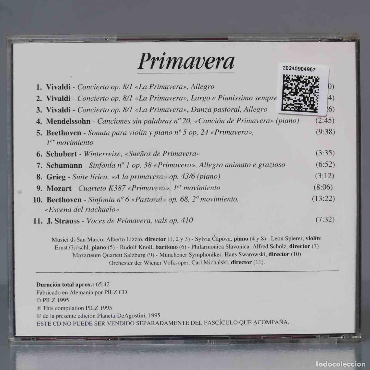 CDs de m&uacute;sica: CD. PRIMAVERA. VIVALDI STRAUSS BEETHOVEN - Foto 2
