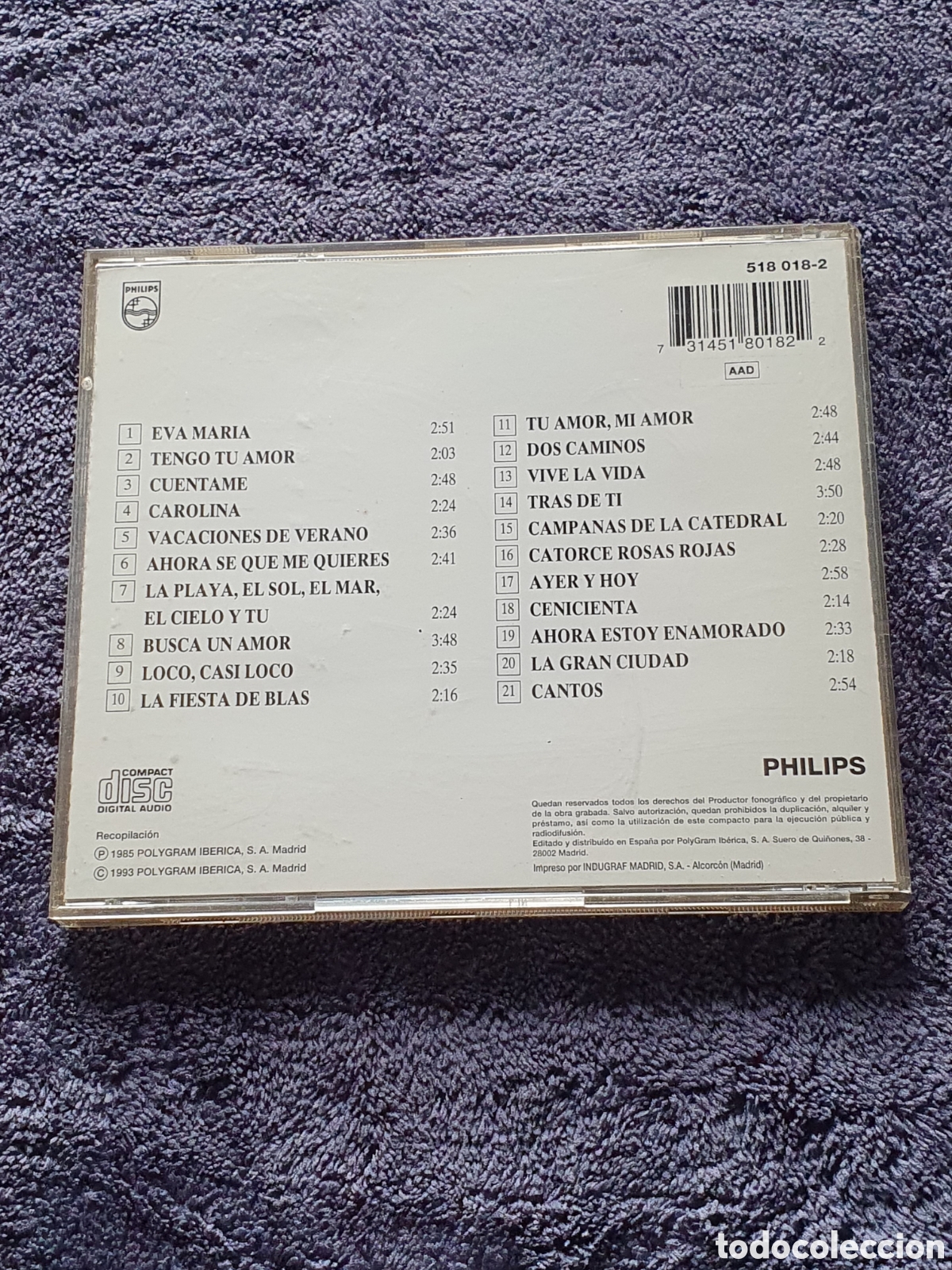 CDs de m&uacute;sica: Cd-16. F&oacute;rmula V - Hayer Y Hoy. - Foto 2