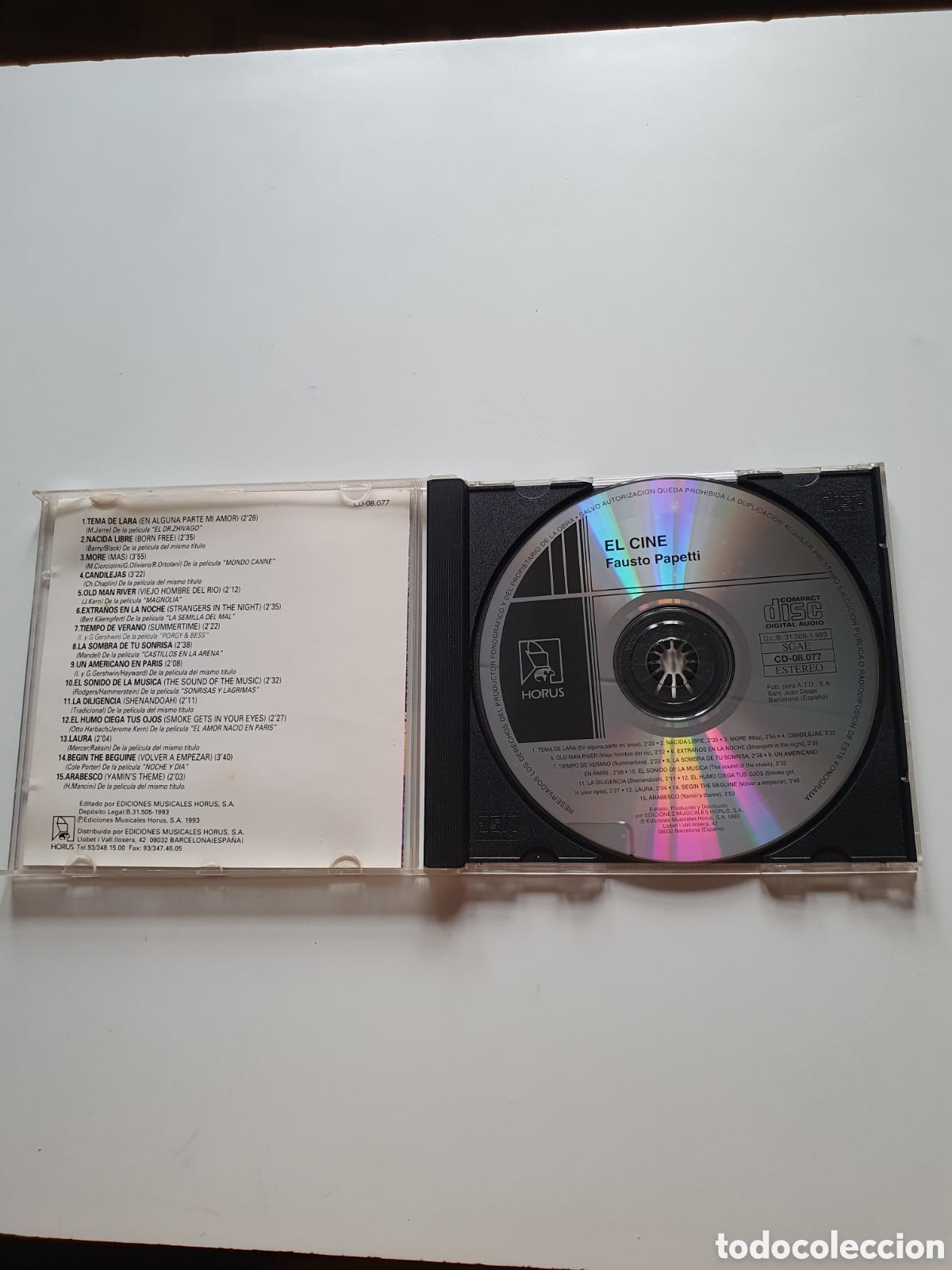 CDs de m&uacute;sica: Cd-16. Fausto Papetti El Cine. - Foto 4