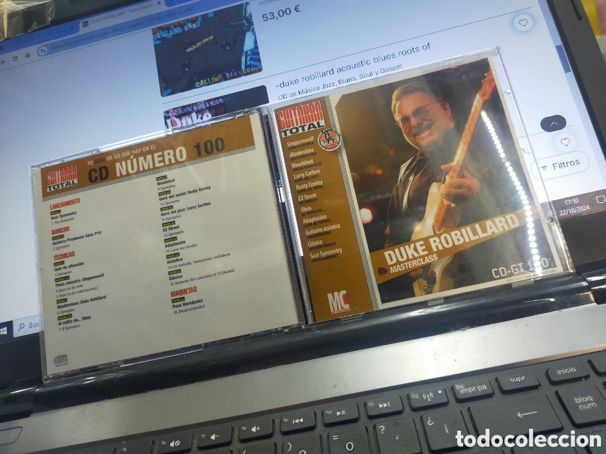 CDs de m&uacute;sica: Guitarra total CD n&uacute;m. 100 duke robillard - Foto 1