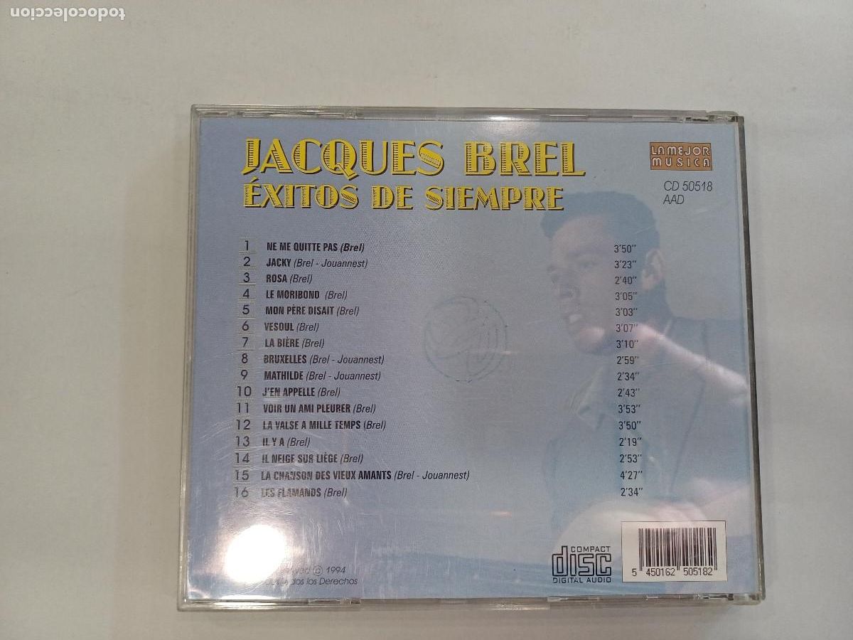 CDs de m&uacute;sica: JACQUES BREL/EXITOS DE SIEMPRE/CD. - Foto 3