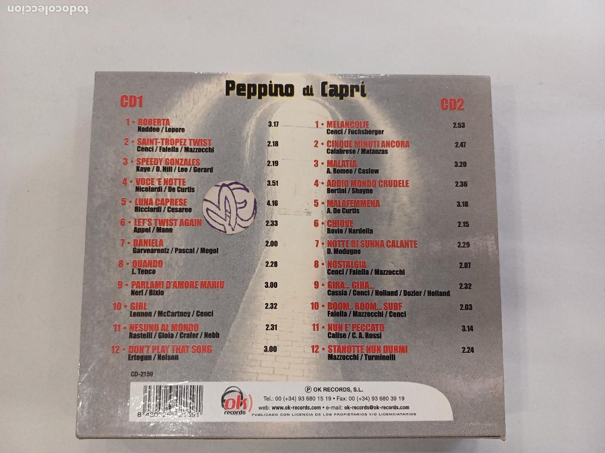 CDs de m&uacute;sica: PEPPINO DI CAPRI/CD DOBLE. - Foto 4