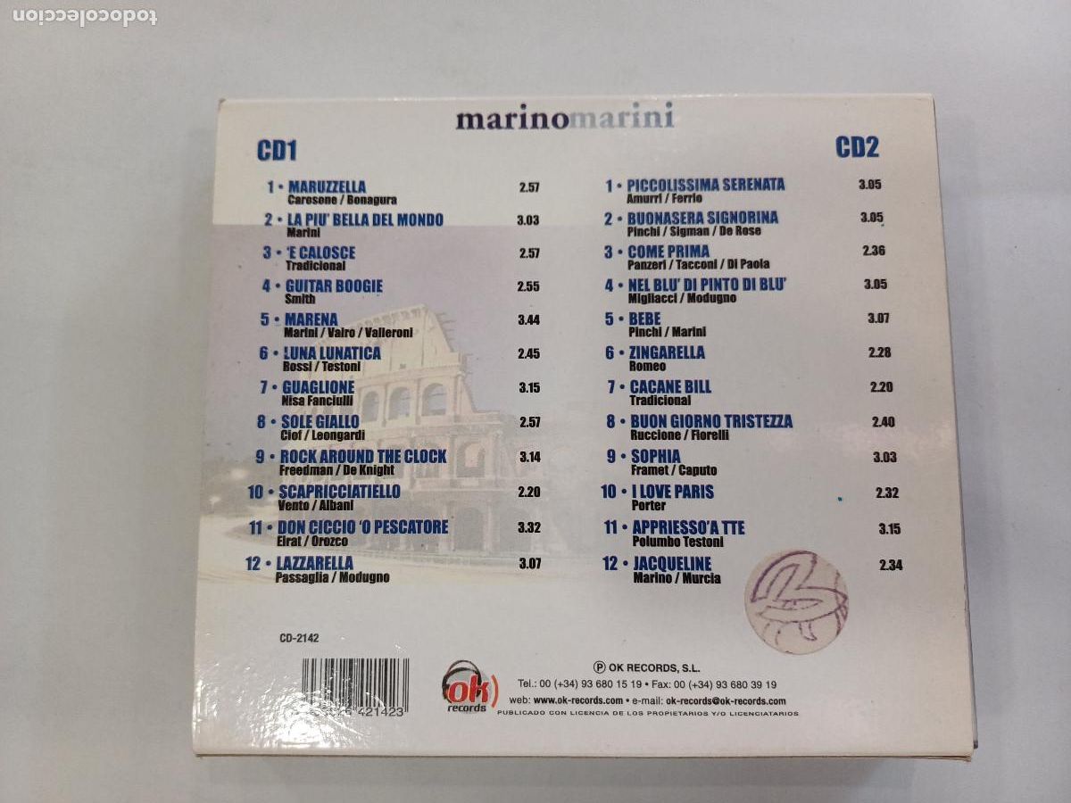 CDs de m&uacute;sica: MARINO MARINI/CD DOBLE. - Foto 4