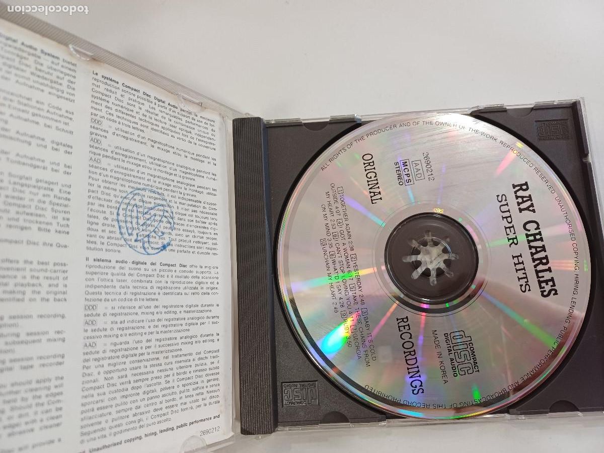 CDs de m&uacute;sica: RAY CHARLES/SUPER HITS/CD. - Foto 2