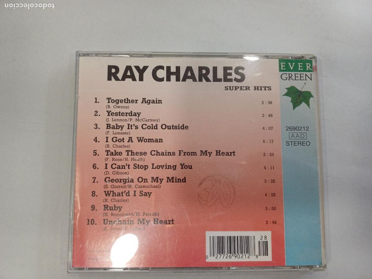 CDs de m&uacute;sica: RAY CHARLES/SUPER HITS/CD. - Foto 3