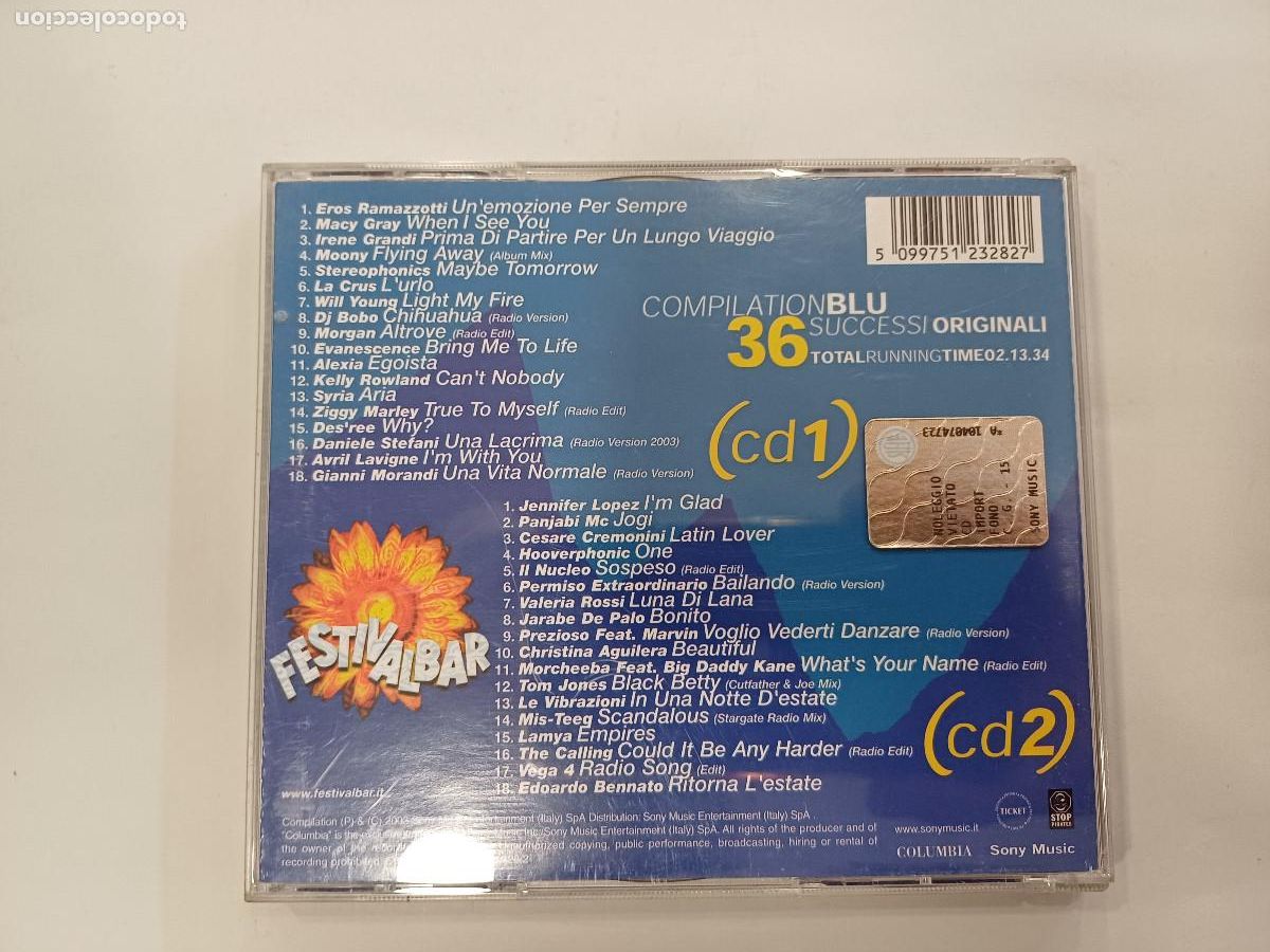 CDs de m&uacute;sica: FESTIVALBAR 2003 COMPILATION BLU/2 CDS . - Foto 4