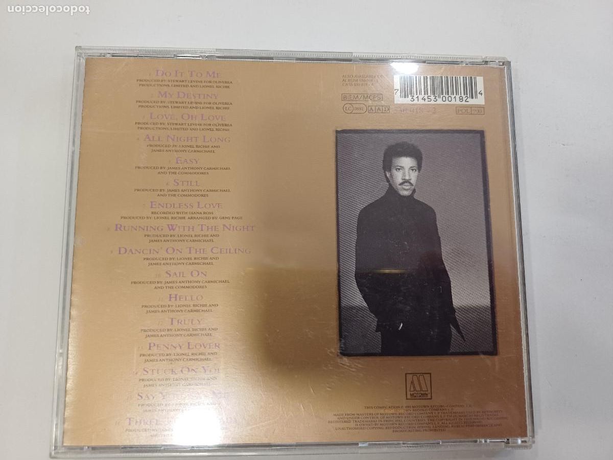 CDs de m&uacute;sica: LIONEL RICHIE/BACK TO FRONT/CD. - Foto 3