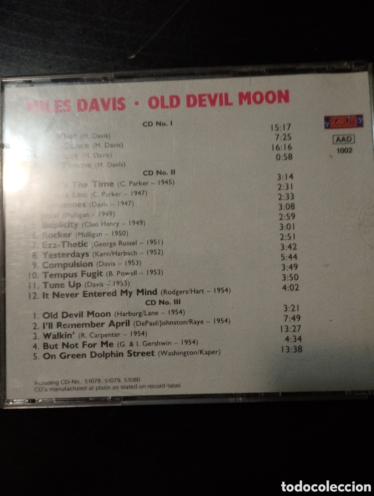 CDs de m&uacute;sica: Miles Davis &ndash; Old Devil Moon. 3XCD. &Aacute;LBUM. 1988 - Foto 6