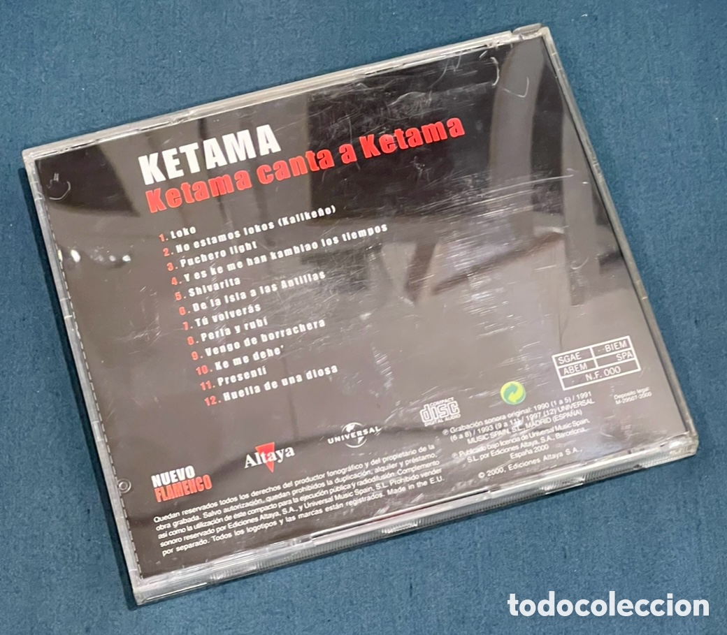 CDs de m&uacute;sica: CD. Ketama. &ldquo;Ketama canta a Ketama&rdquo;. 2000. - Foto 2
