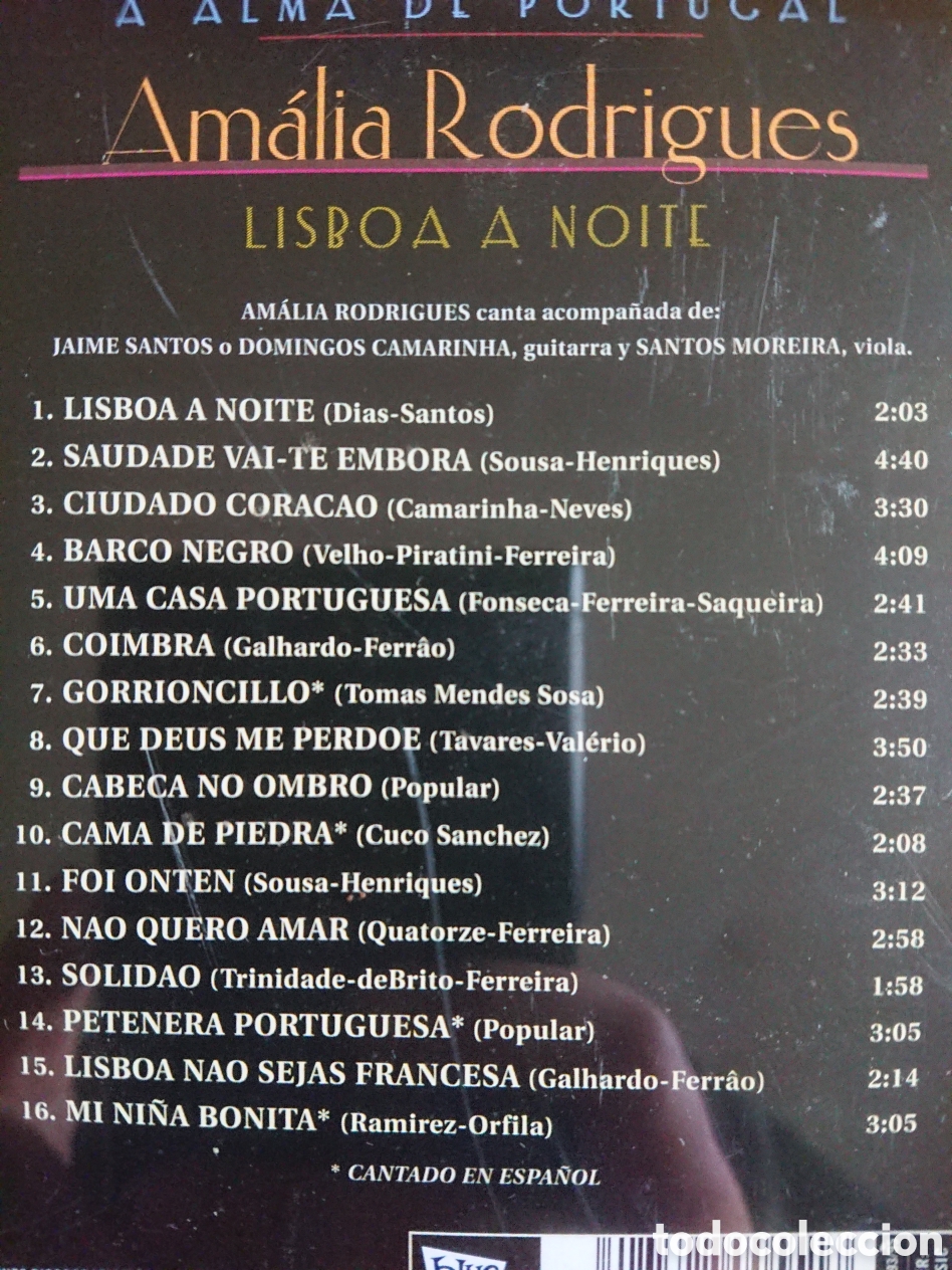 CDs de m&uacute;sica: Am&aacute;lia Rodrigues - Lisboa a noite - CD - Foto 3