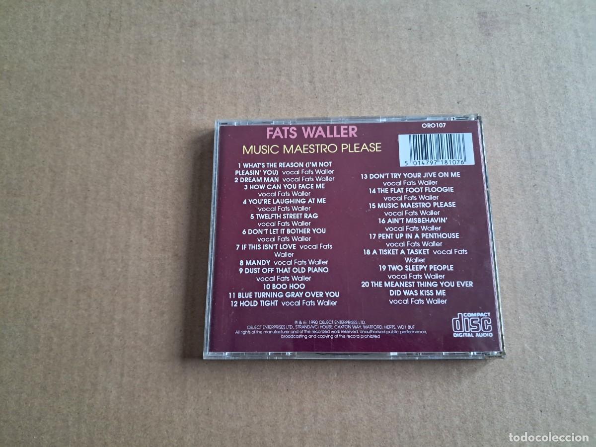 CDs de m&uacute;sica: FATS WALLER - MUSIC MAESTRO PLEASE CD 1990 - Foto 3
