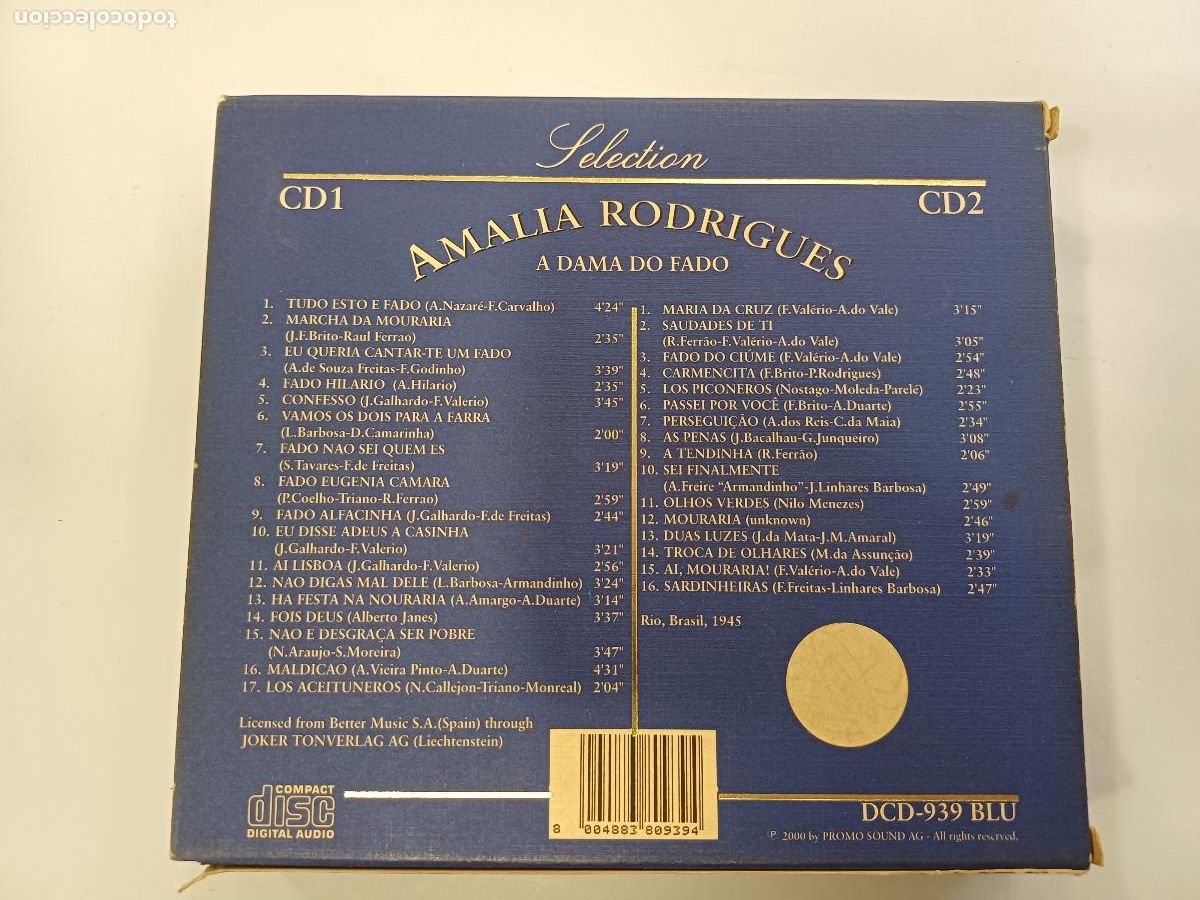 CDs de m&uacute;sica: AMALIA RODRIGUEZ/SELECTION/2 CDS. - Foto 5