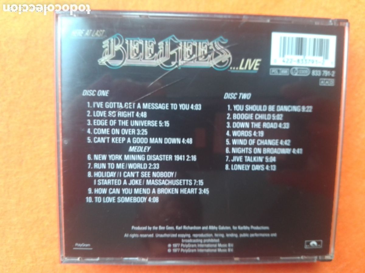 CDs de m&uacute;sica: Here at last . Bee Gees .. Live - 2 CD - Foto 4