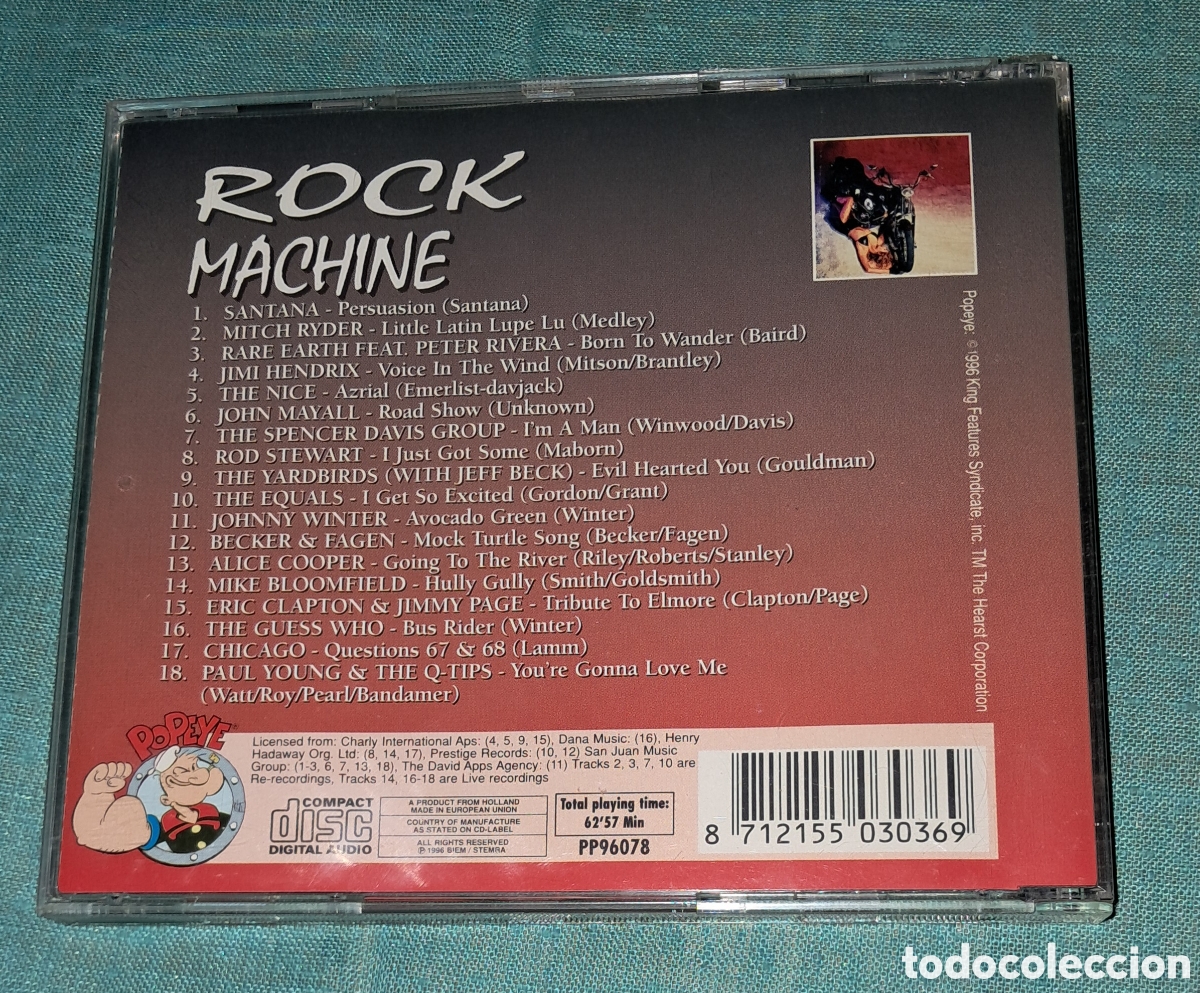 CDs de m&uacute;sica: CD ROCK MACHINE, POPEYE. 1996 - Foto 3