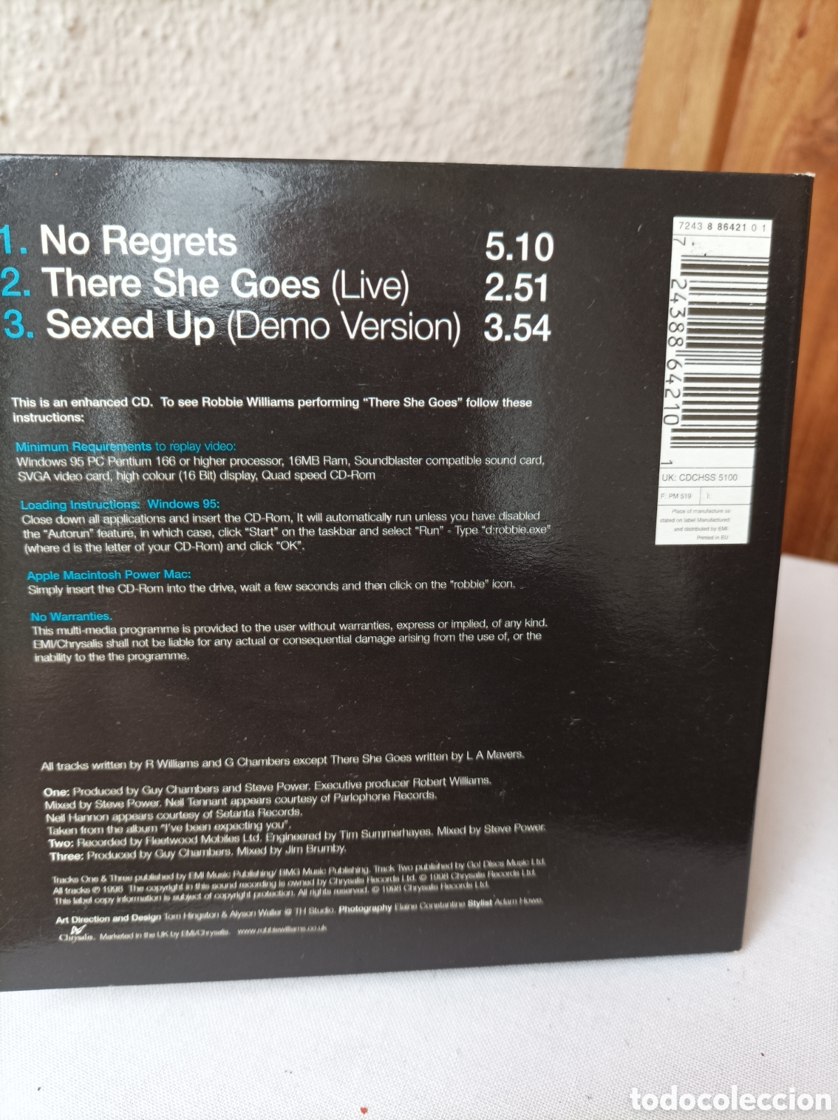 CDs de m&uacute;sica: Robbie Williams. No regrets. Cd - Foto 2