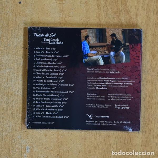 CDs de m&uacute;sica: TONI COTOLI - INTERPRETA A LUIS NU&Ntilde;O PUESTA DE SOL - CD - Foto 2