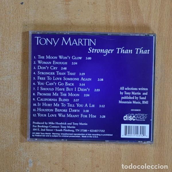 CDs de m&uacute;sica: TONY MARTIN - STRONGER THAN THAT - CD - Foto 2