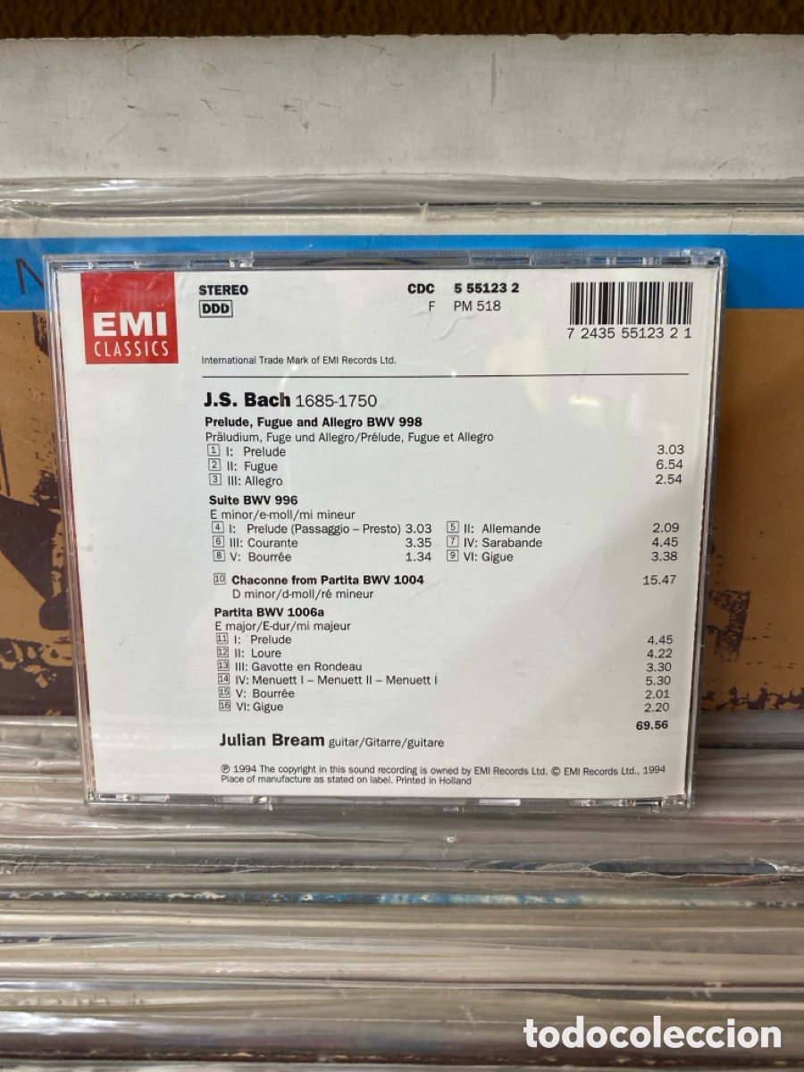 CDs de m&uacute;sica: J. S. Bach - Julian Bream - Foto 2