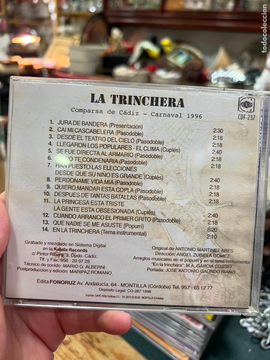 CDs de m&uacute;sica: CD COMPARSA LA TRINCHERA - COMPARSA CARNAVAL DE CADIZ 1996 - Foto 2