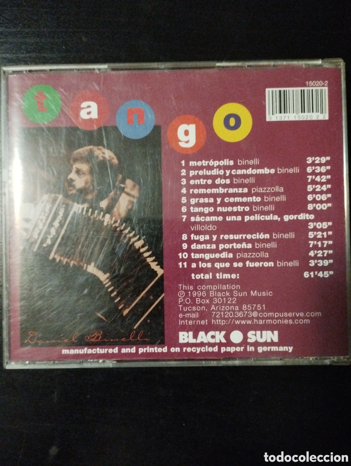 CDs de m&uacute;sica: Daniel Binelli &ndash; Tango. CD, Album, Europa, 1996 - Foto 2