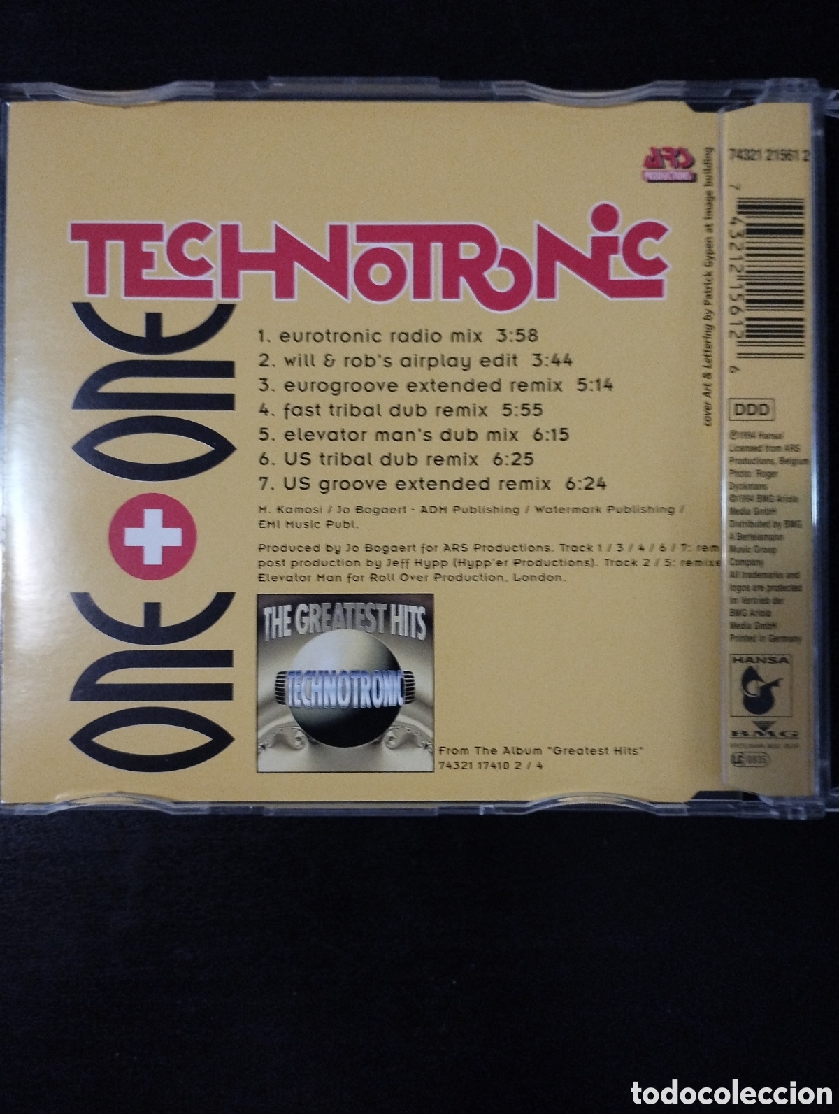 CDs de m&uacute;sica: Technotronic &ndash; One + One. CD, Maxi-Single. Alemania, 1994 - Foto 2