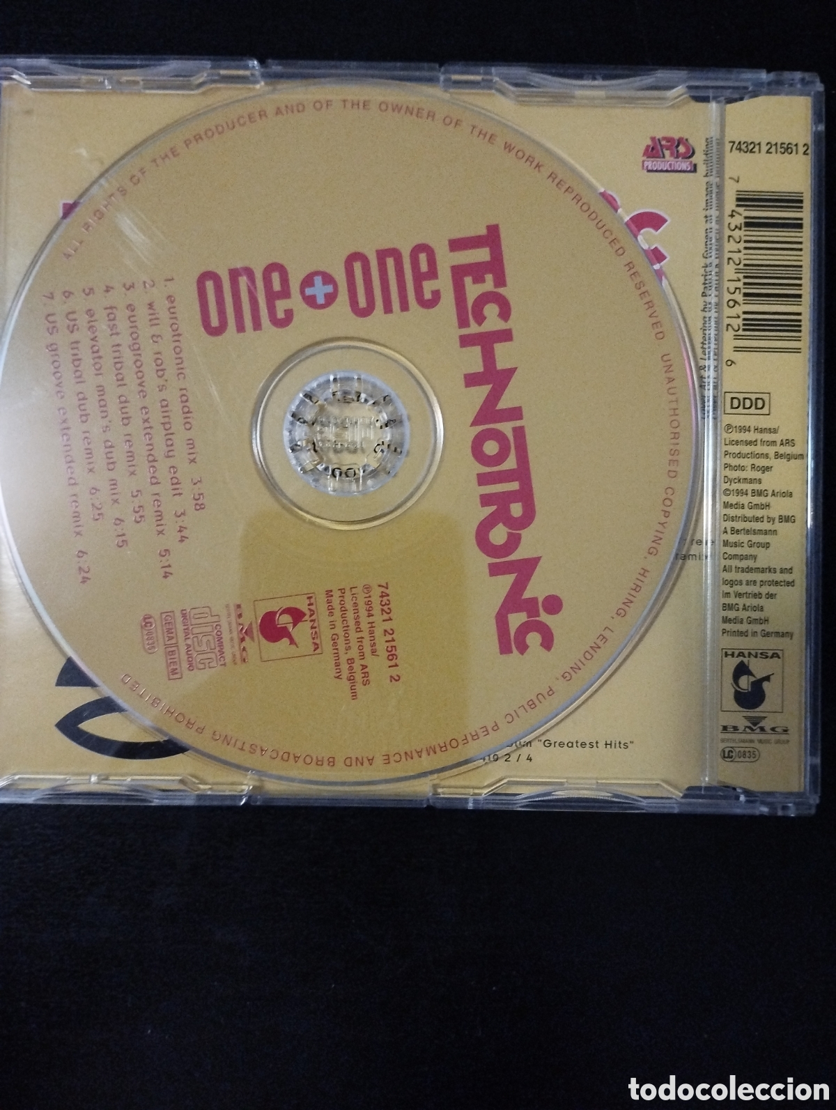 CDs de m&uacute;sica: Technotronic &ndash; One + One. CD, Maxi-Single. Alemania, 1994 - Foto 3