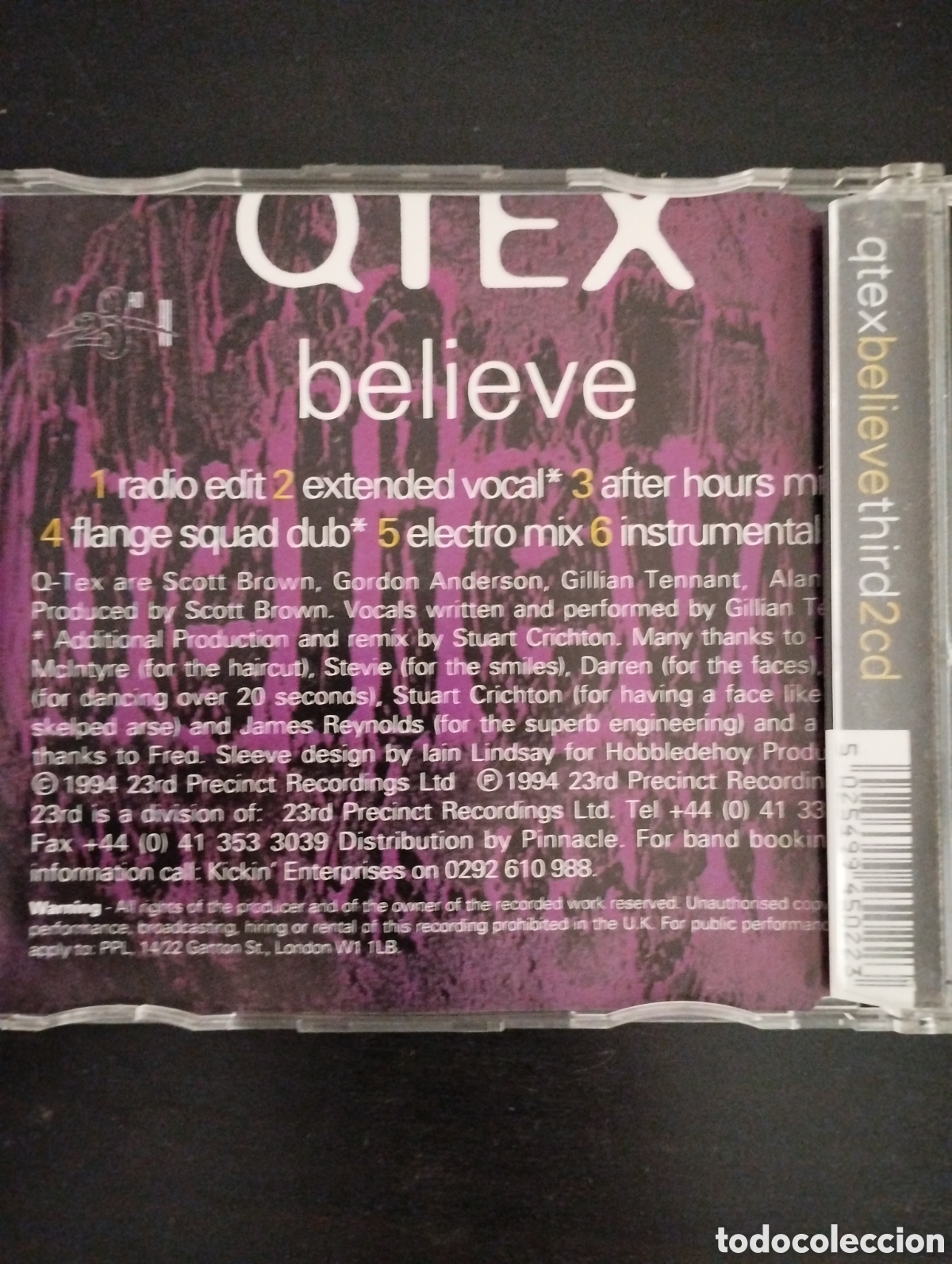 CDs de m&uacute;sica: Qtex &ndash; Believe. CD, Single, UK, 1994 - Foto 2