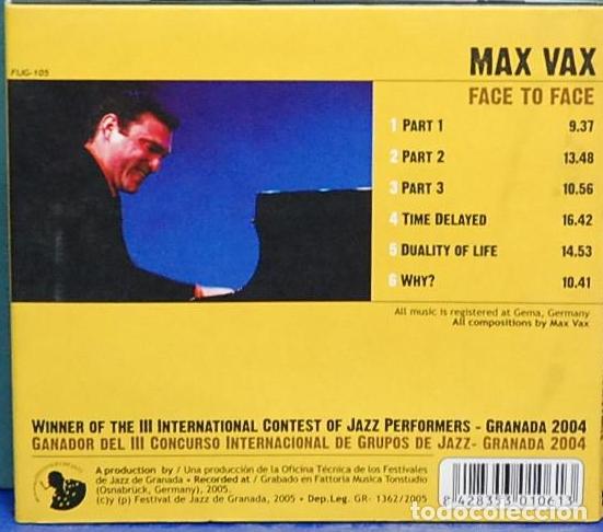 CDs de m&uacute;sica: Max Vax. Face to face -- CD - Foto 2