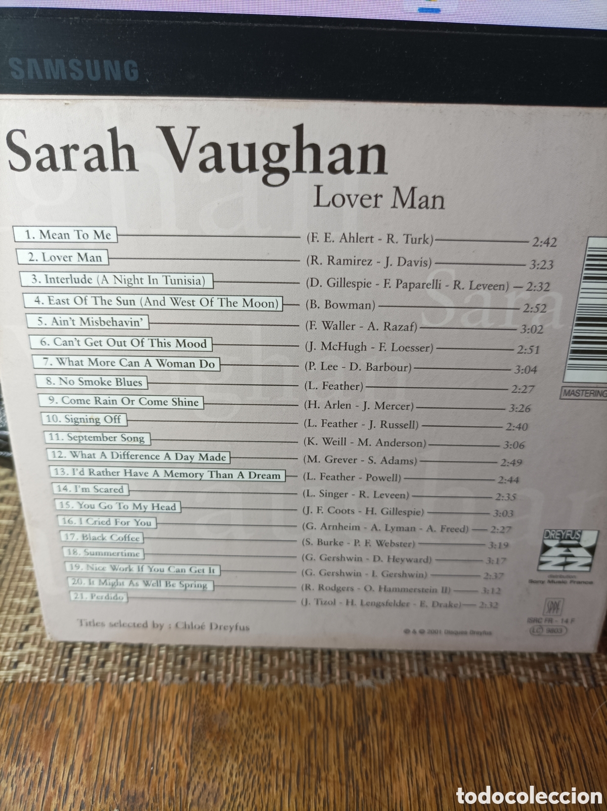CDs de m&uacute;sica: Sarah Vaughan. Lover man. Cd. - Foto 2