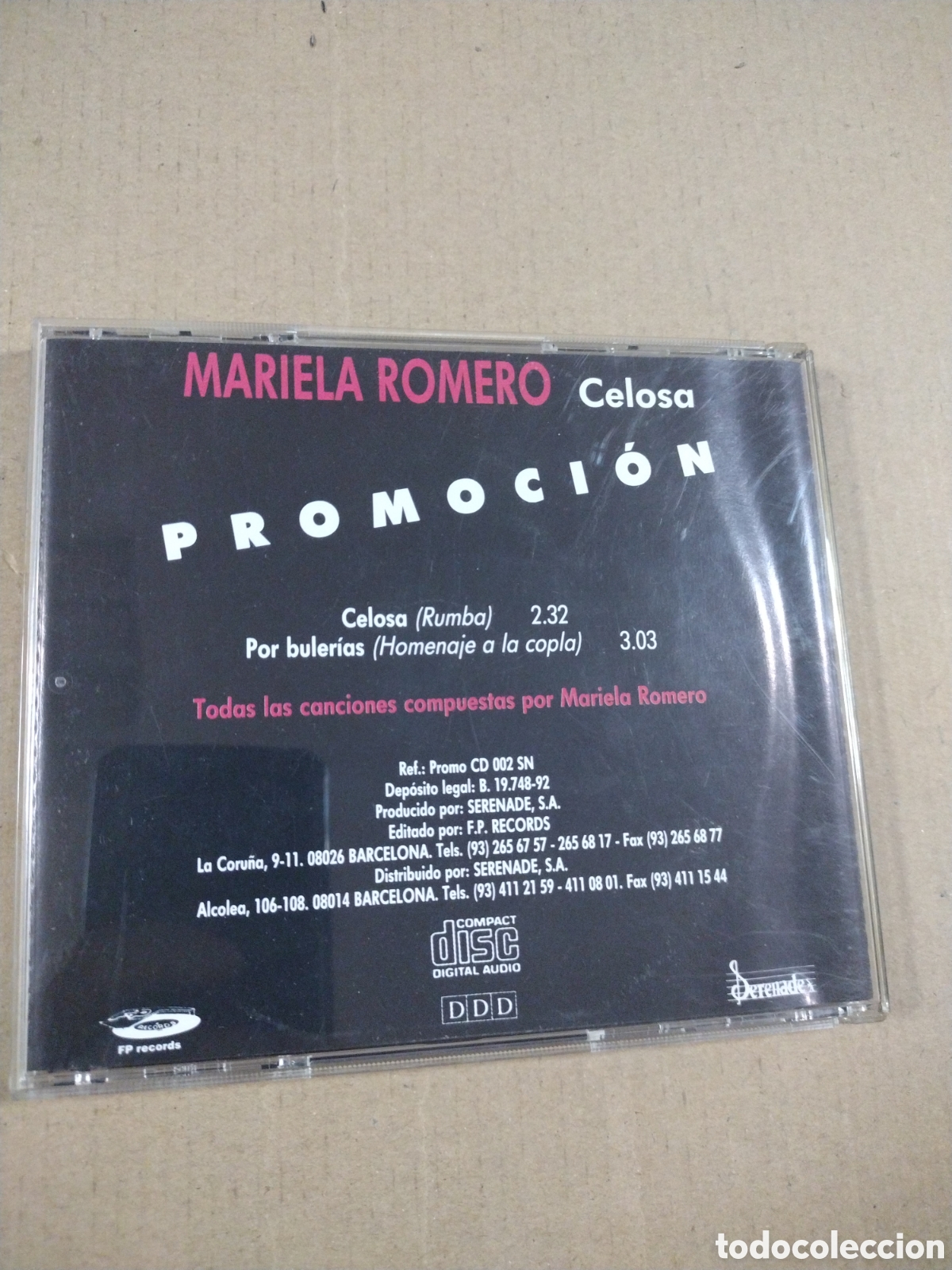 CDs de m&uacute;sica: MARIELA ROMERO. CELOSA. CD. - Foto 2