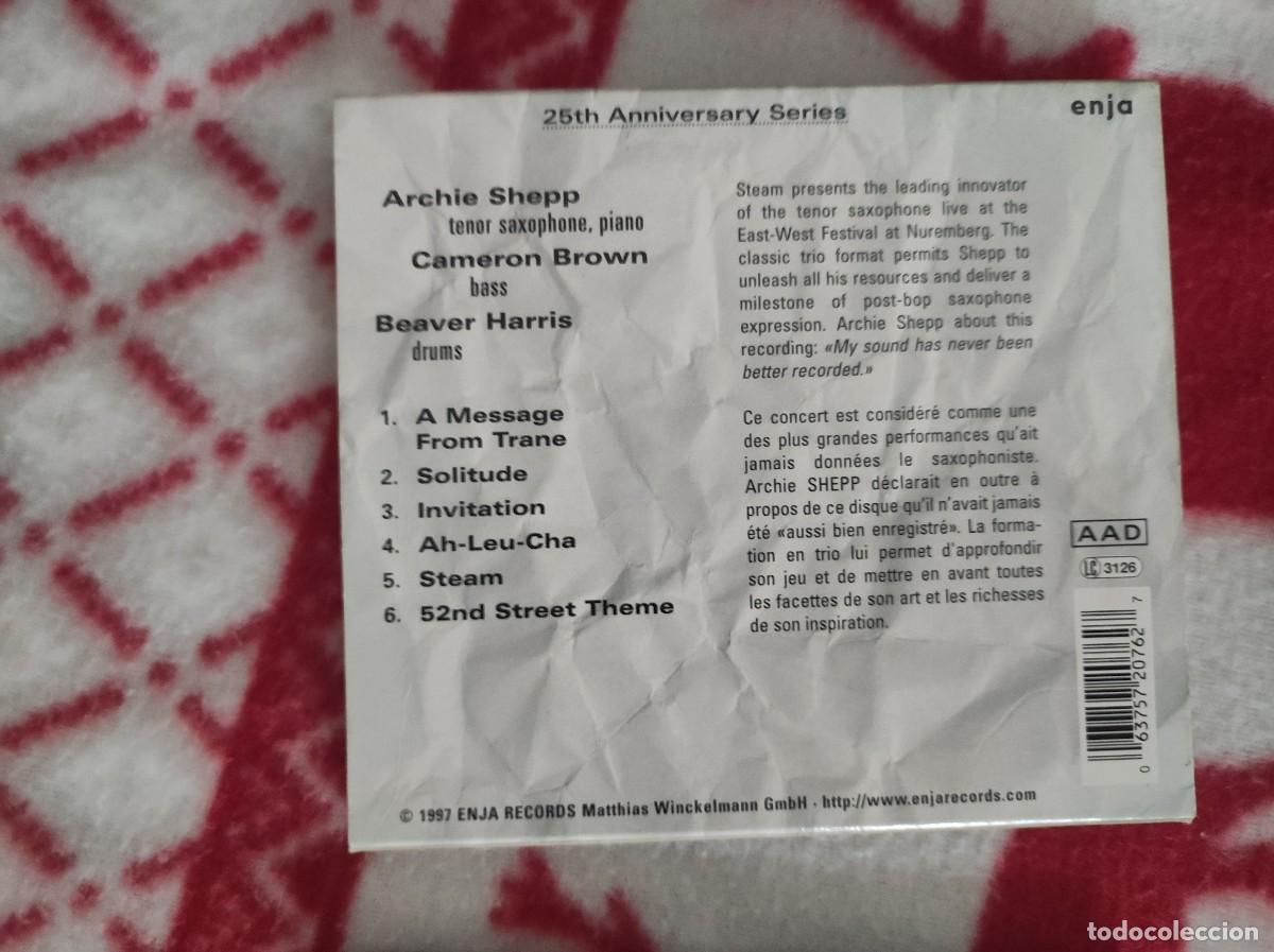 CDs de m&uacute;sica: Archie Shepp &ndash; steam - cd como nuevo - Foto 3