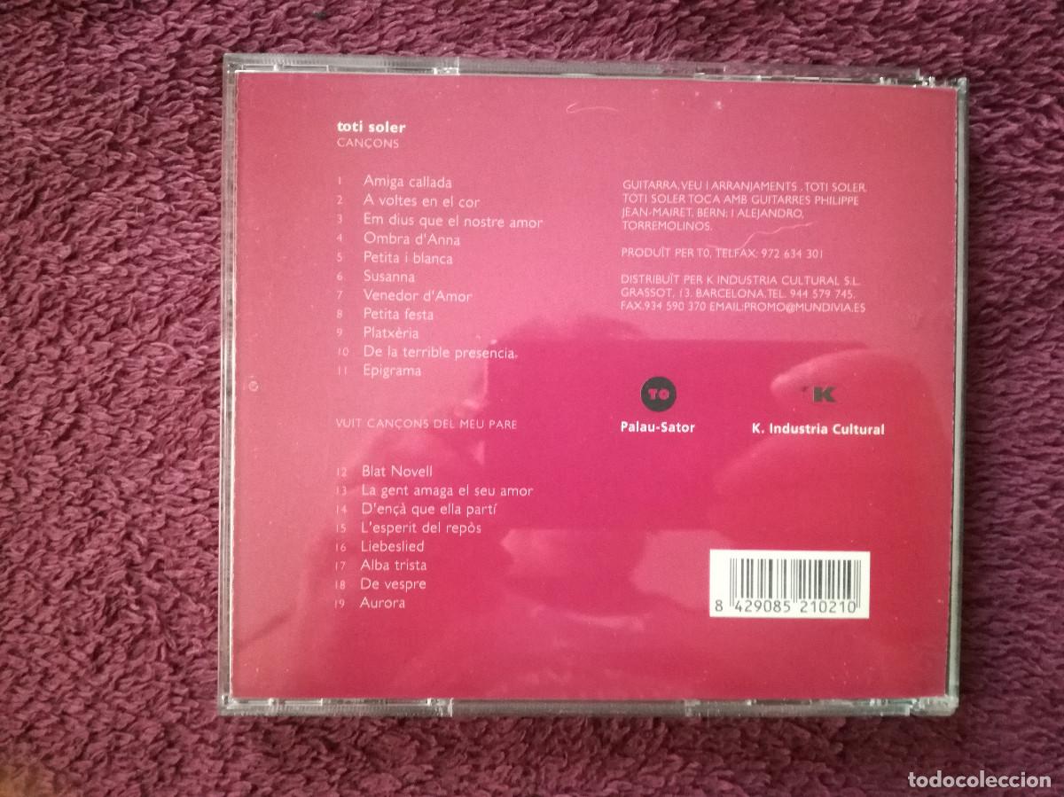 CDs de m&uacute;sica: TOTI SOLER - CAN&Ccedil;ONS - PEDIDO MINIMO 7&euro; - Foto 2