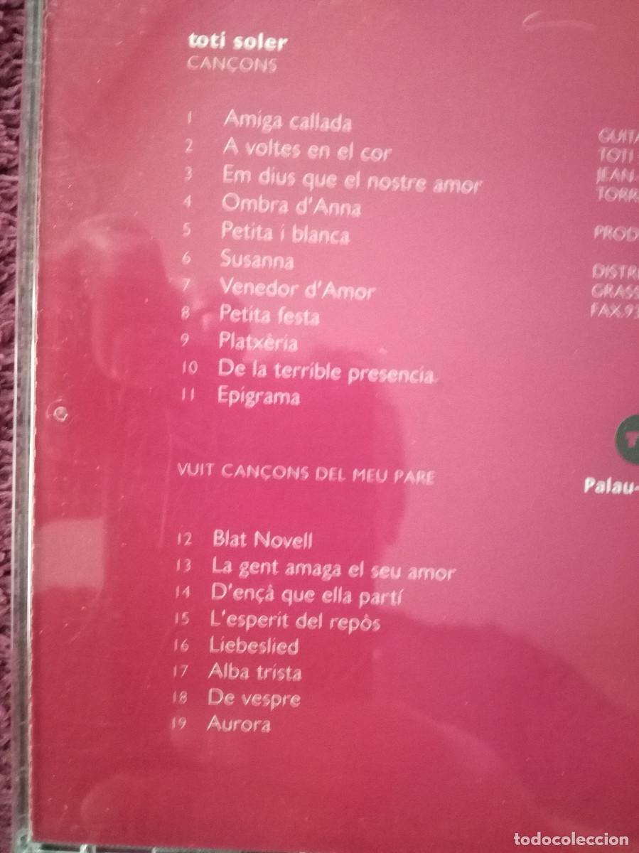 CDs de m&uacute;sica: TOTI SOLER - CAN&Ccedil;ONS - PEDIDO MINIMO 7&euro; - Foto 3