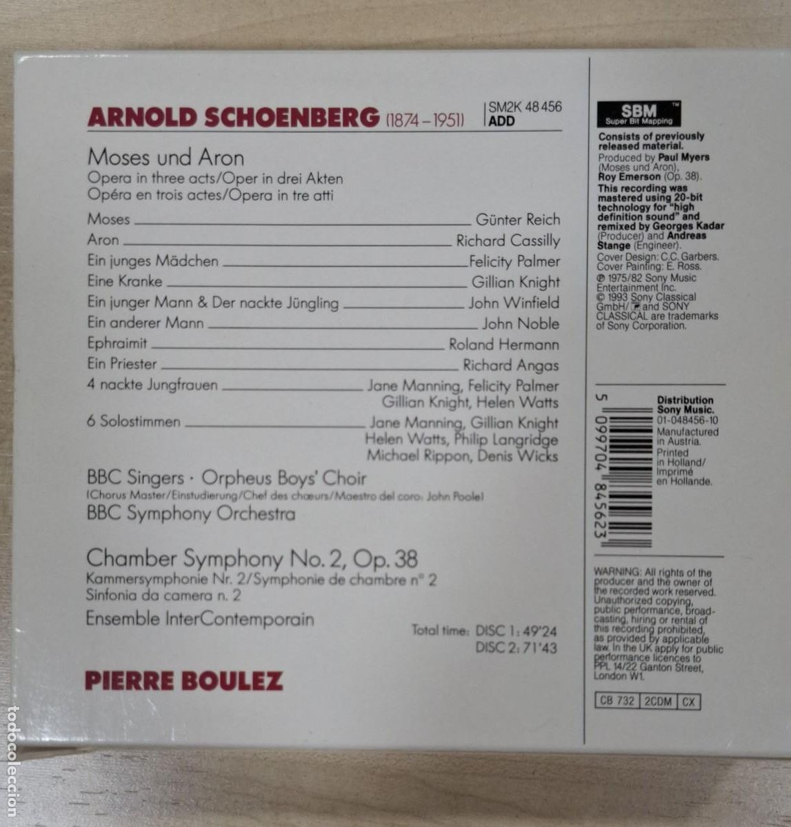 CDs de m&uacute;sica: ARNOLD SCHOENBERG: LOTE DE 8 CD (Dirige: Pierre Boulez) - Foto 4