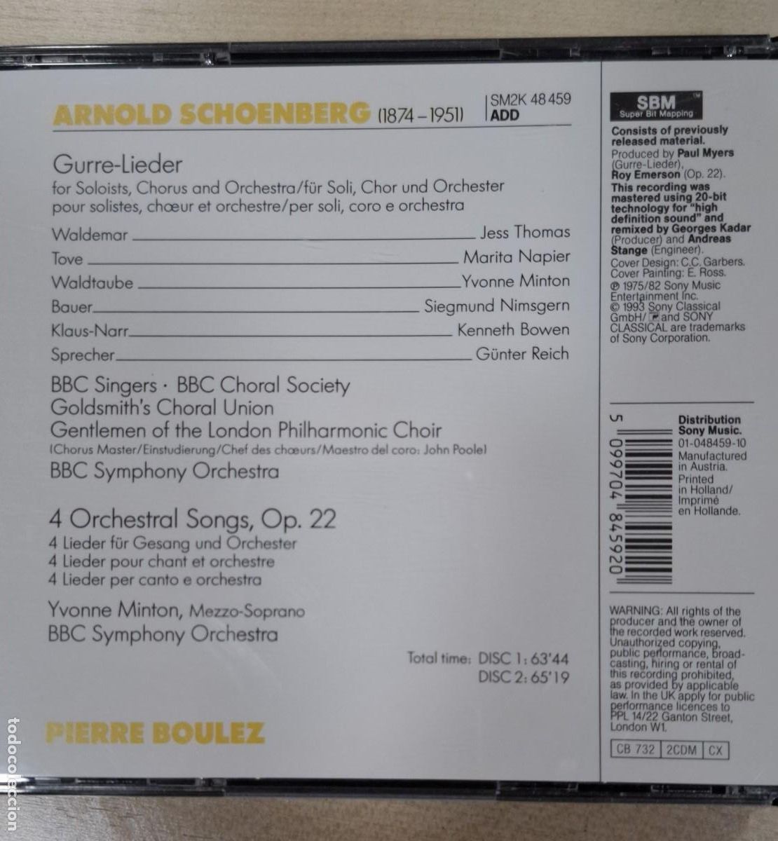CDs de m&uacute;sica: ARNOLD SCHOENBERG: LOTE DE 8 CD (Dirige: Pierre Boulez) - Foto 5