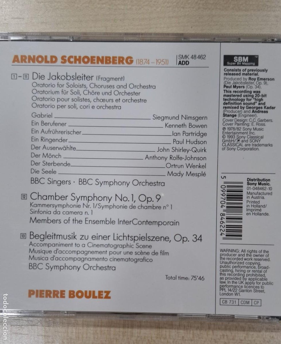 CDs de m&uacute;sica: ARNOLD SCHOENBERG: LOTE DE 8 CD (Dirige: Pierre Boulez) - Foto 7