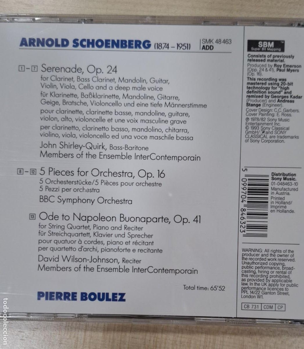 CDs de m&uacute;sica: ARNOLD SCHOENBERG: LOTE DE 8 CD (Dirige: Pierre Boulez) - Foto 8