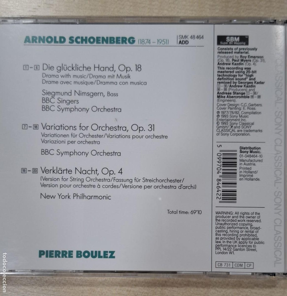 CDs de m&uacute;sica: ARNOLD SCHOENBERG: LOTE DE 8 CD (Dirige: Pierre Boulez) - Foto 9