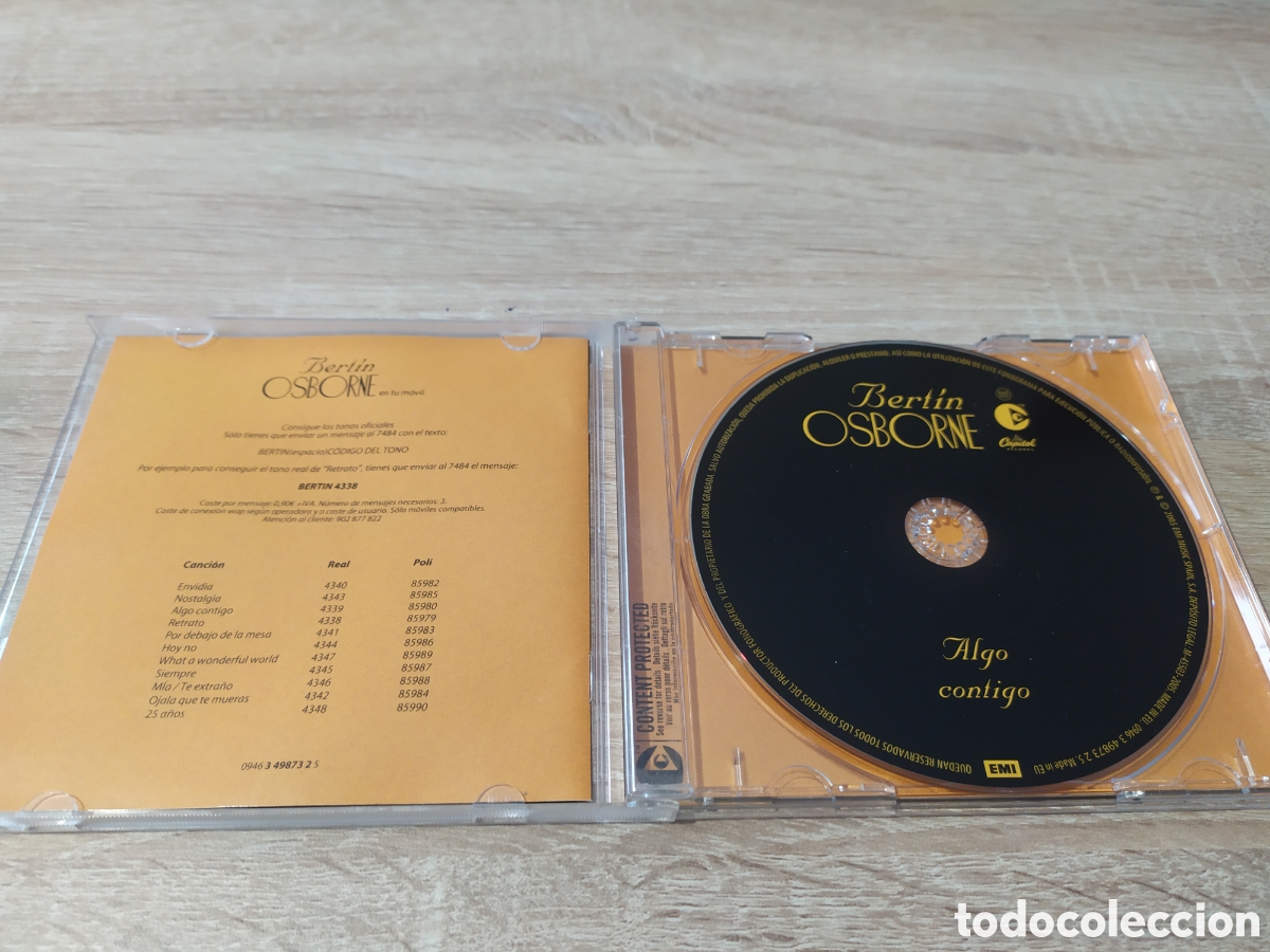 CDs de m&uacute;sica: CD BERT&Iacute;N OSBORNE. ALGO CONTIGO. - Foto 3