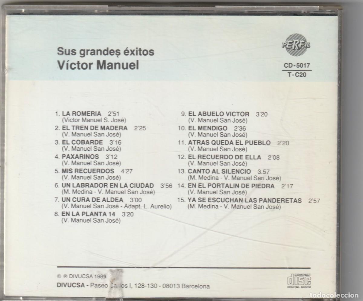 CDs de m&uacute;sica: VICTOR MANUEL - GRANDES EXITOS (CD PERFIL 1988) - Foto 2
