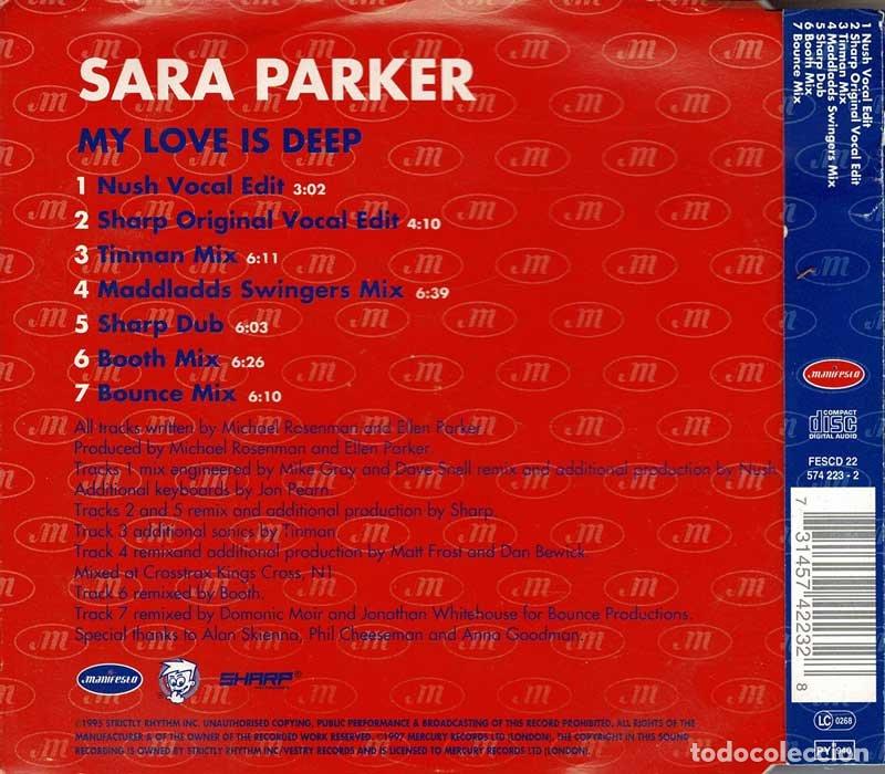 CDs de m&uacute;sica: Sara Parker - My Love Is Deep. CD Single - Foto 2