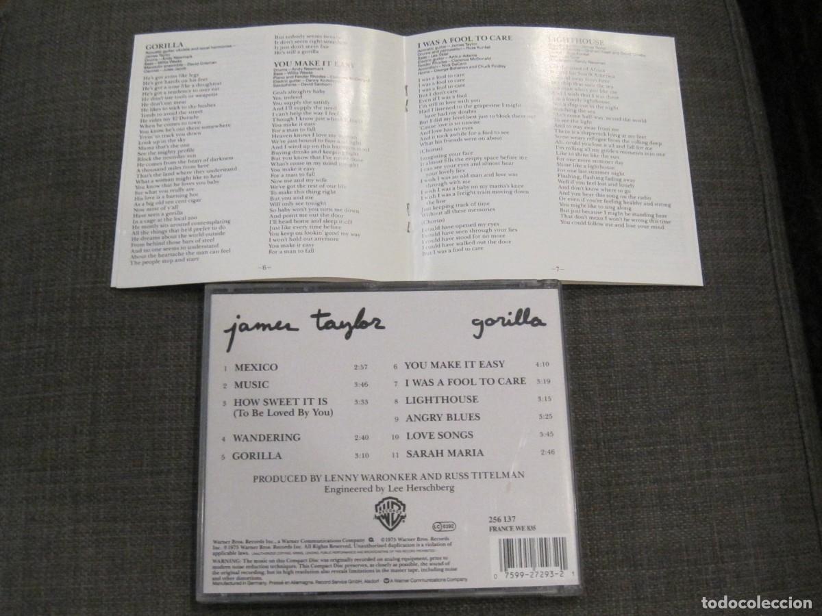 CDs de m&uacute;sica: JAMES TAYLOR - GORILLA - Foto 2