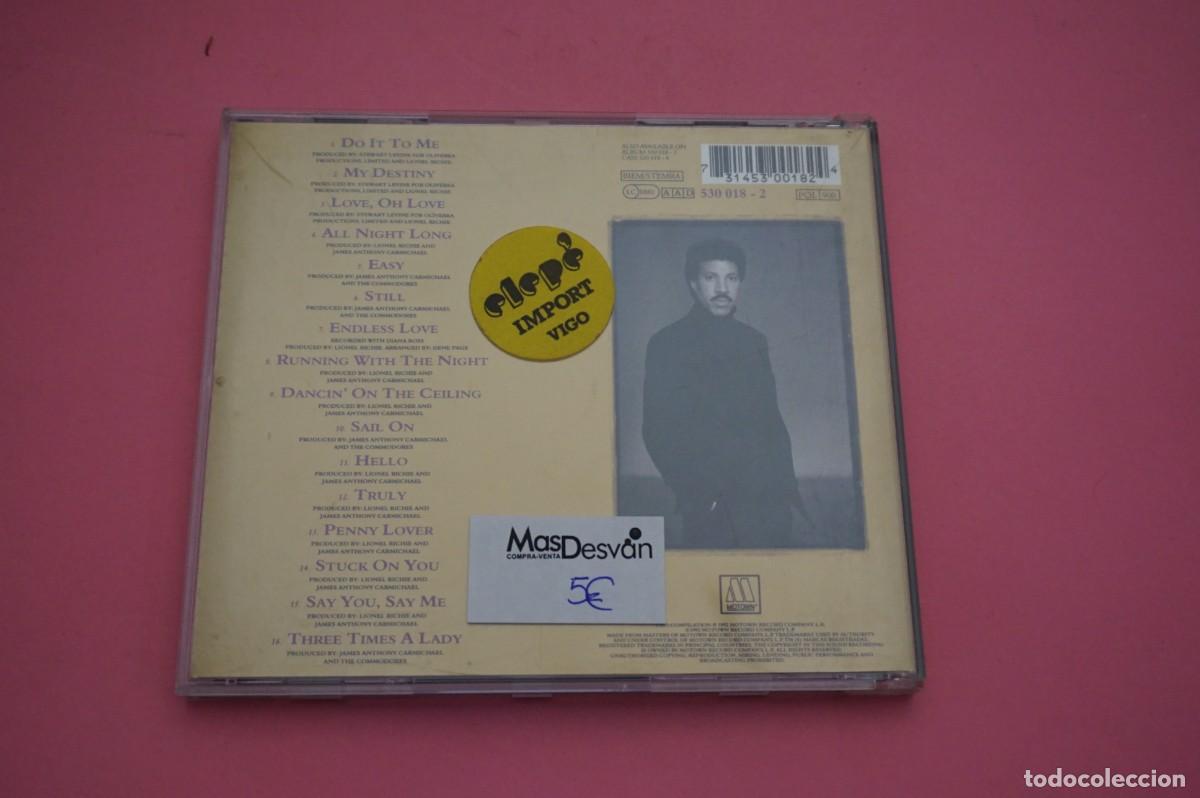 CDs de m&uacute;sica: CD - LIONEL RICHIE - BACK TO FRONT - Foto 3
