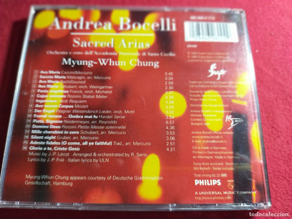 CDs de m&uacute;sica: ANDREA BOCELLI - SACRED ARIAS - CD - Foto 2